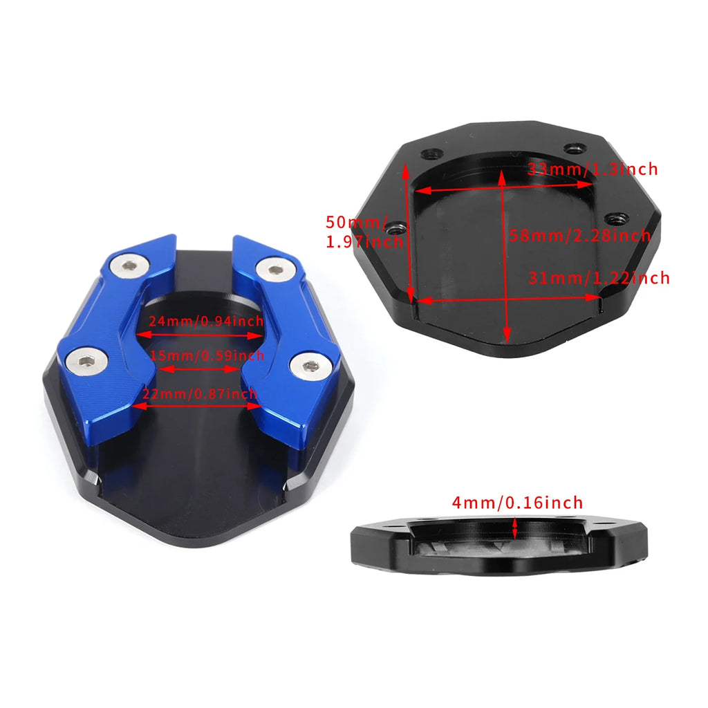 Aluminum Motorcycle Kickstand Extender Foot Pad | Side Stand Kickstand Extender Pad Zpaxo