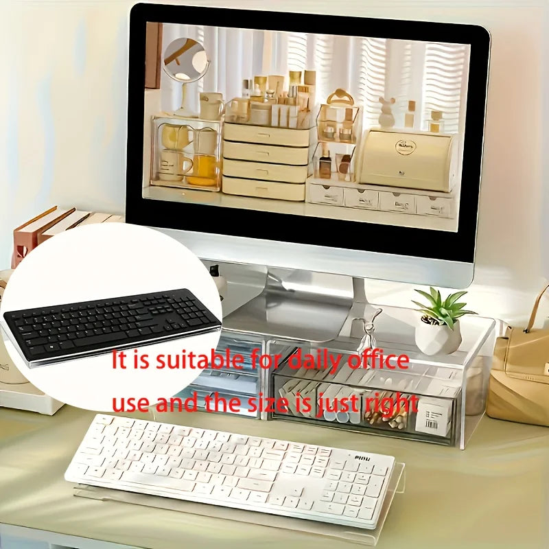 Standard Keyboard Stand Sleek Acrylic Desk Organizer Office Home
