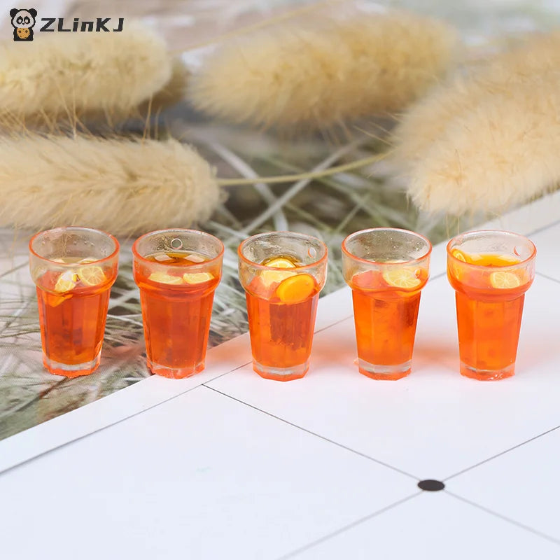 1 12 Dollhouse Miniature Food Lemon Tea Cups Doll House Drinks Model Zpaxo