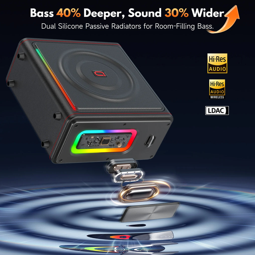 MS78 Karaoke Machine 2 Wireless Mics Bluetooth 5 3 Speaker Bass