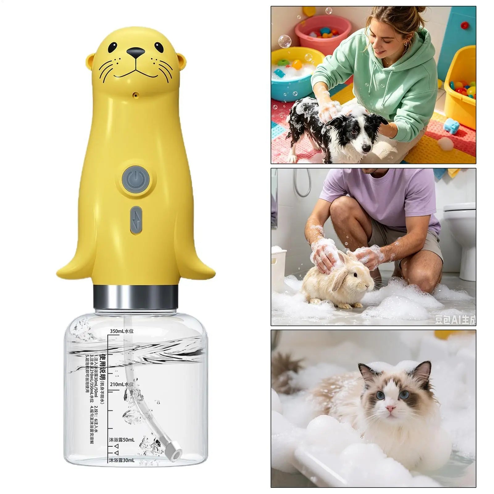 Dog Soap Dispenser Electric Portable Rechargeable Machine Foaming