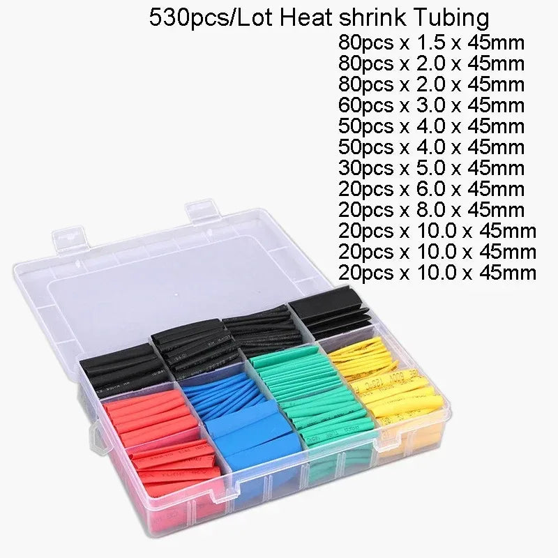 127/164/328/560/650/800PCS Heat Shrink Tube Shrinking Assorted Polyolefin Insulation Sleeving Wire Cable Sleeves Wrap Zpaxo