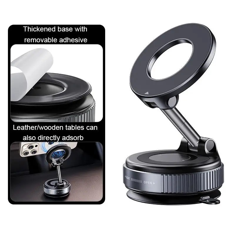 360 Adjustable Vacuum Suction Magnetic Bracket Car Phone Holder Zpaxo Black
