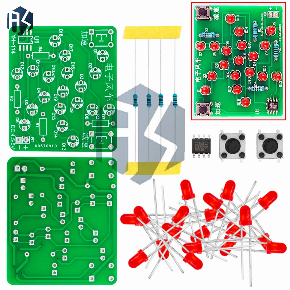 DIY Electronic Windmill DC 5V Funny Practice Adjustable Speed MCU Zpaxo