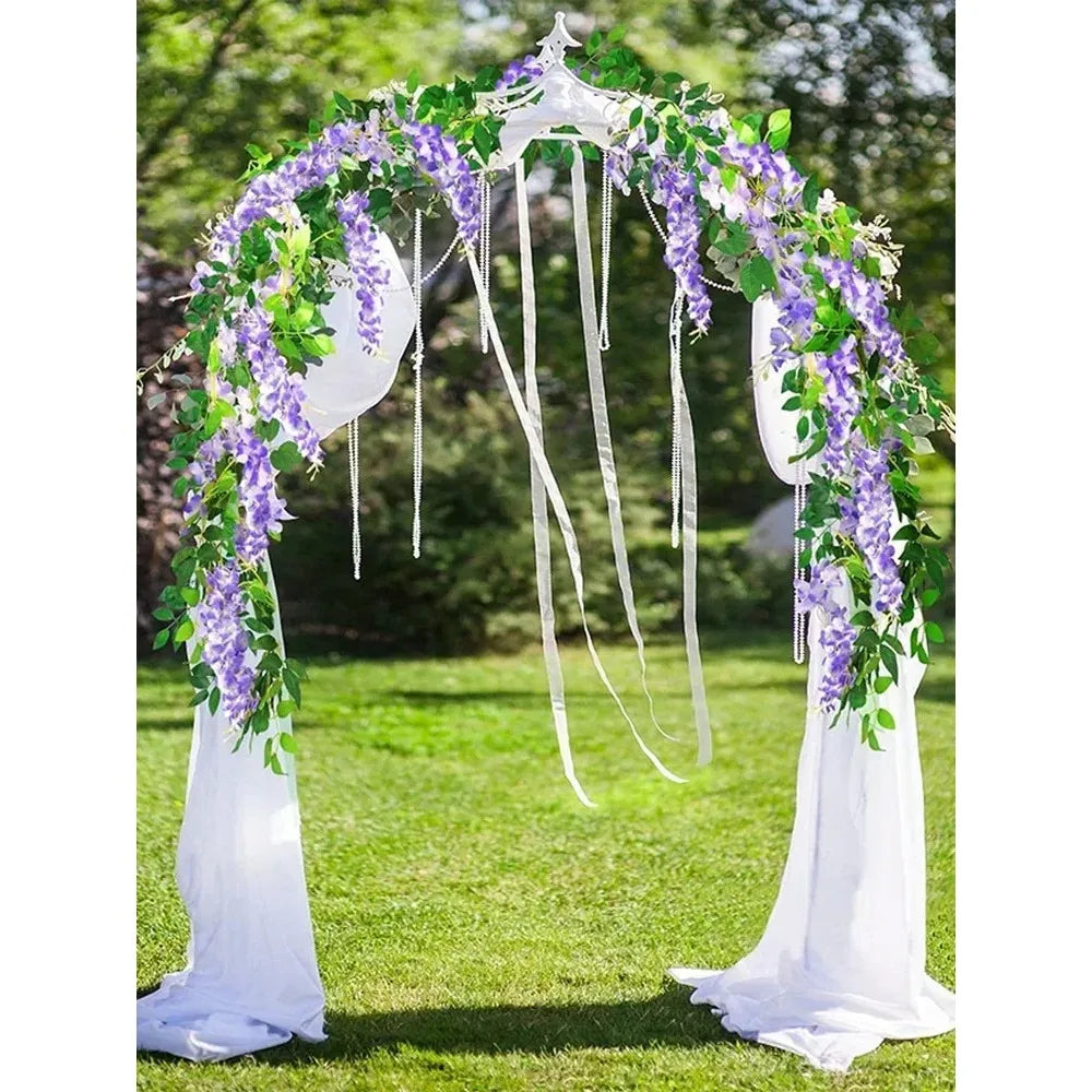 Lush 70 8 Artificial Wisteria Flowers Garland Outdoor Wedding Garden