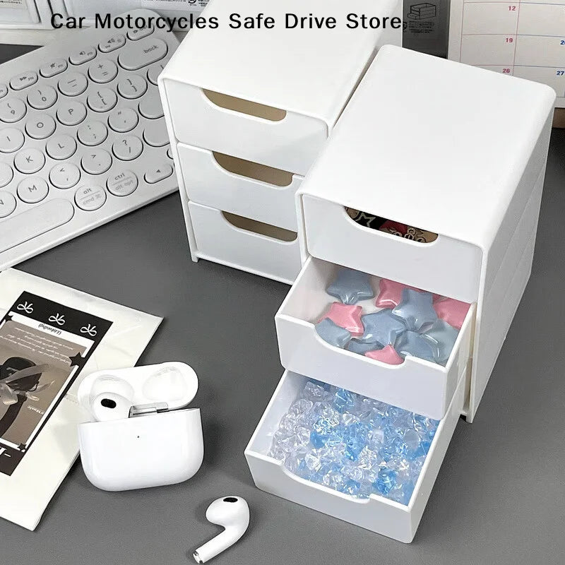 Simple 3-layer Drawer Desktop Mini Storage Box Multi-function Jewelry