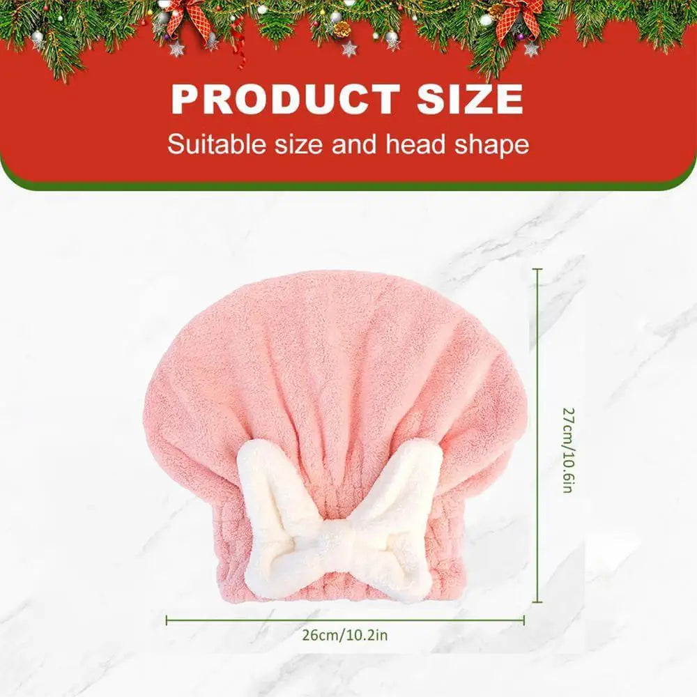 Microfiber Hair Turban Absorbent Quick Dry Towel Cap Twist Clip Women Zpaxo D