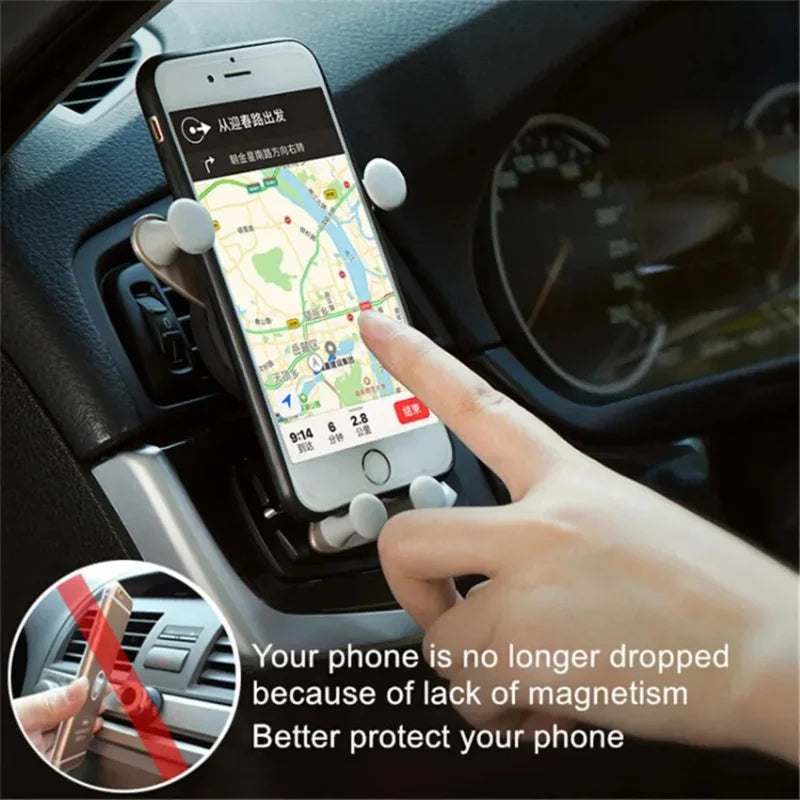 Gravity Smile Face Car Phone Holder – Air Vent Clip Mount
