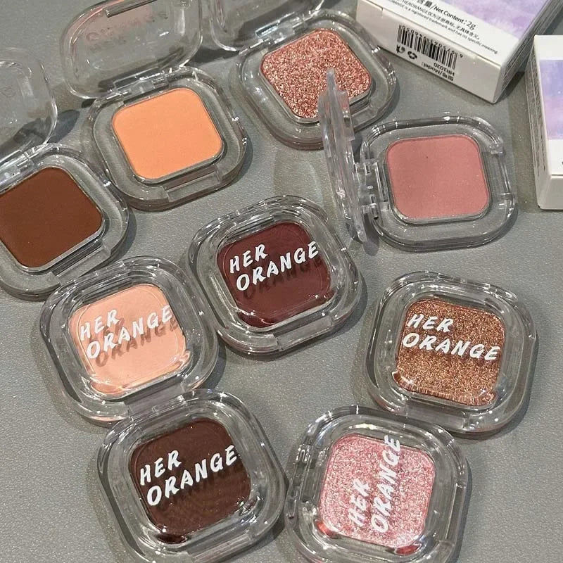 Red Brown Eyeshadow Palette Multifunctional Makeup Silky Matte Coral