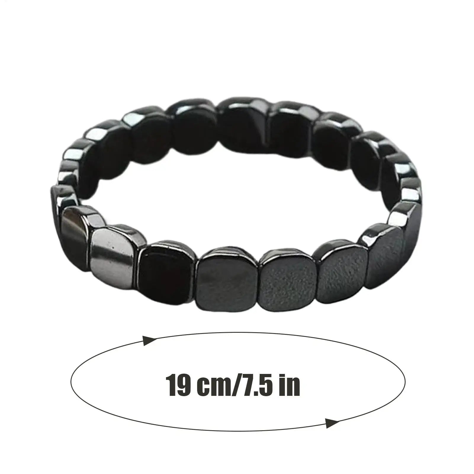 Magnetic Hematite Bracelet Men Natural Stone Bead Adjustable Therapy