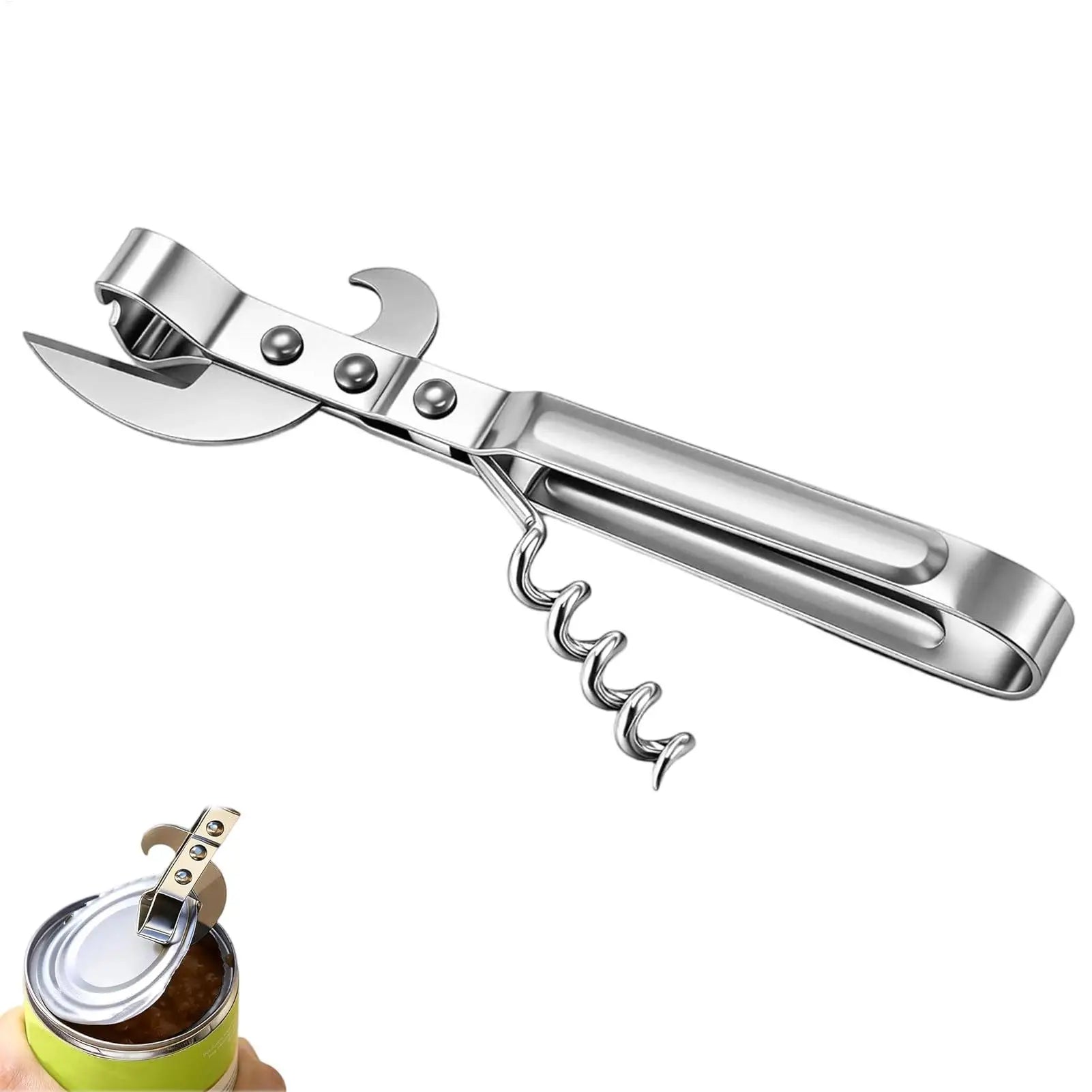 Multifunctional Bottle Opener Stainless Steel Bottle Jar Opener Adjustable Manual Jar Opener Gripper Corkscrew Kitchen tools Zpaxo