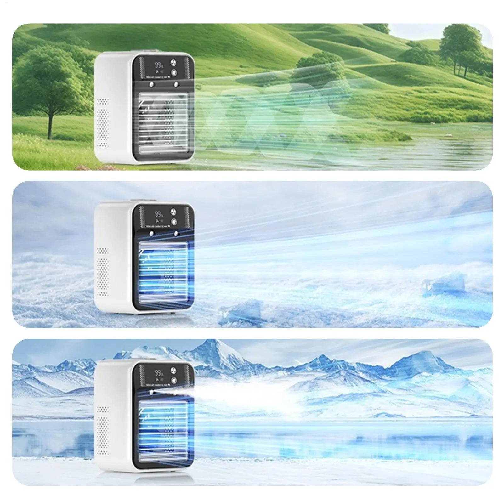 Air Cooler Portable Misting Fan Water Tank 2-Speed Mini Conditioner