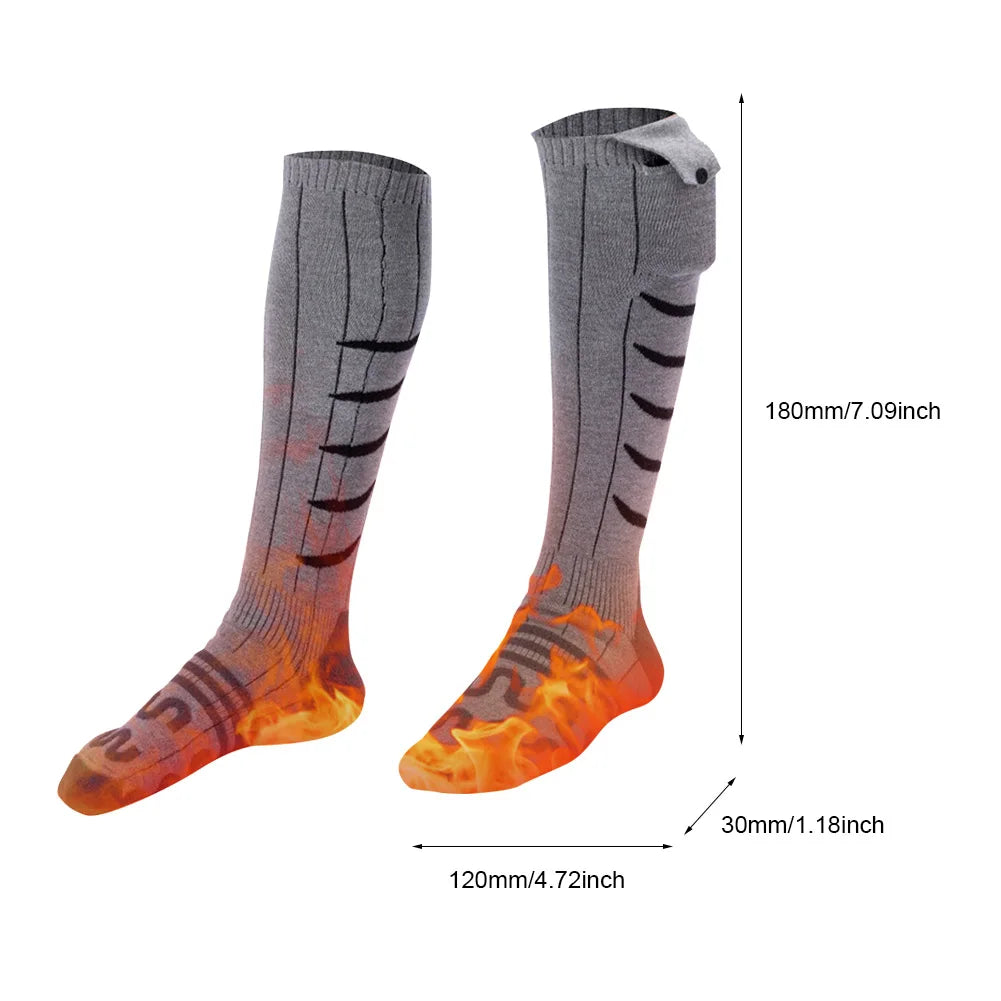 Electric Heated Socks Cold-Proof Winter Warm Thermal Socks Fast Heating Foot Warmers Washable for Cycling Camping Skating Zpaxo