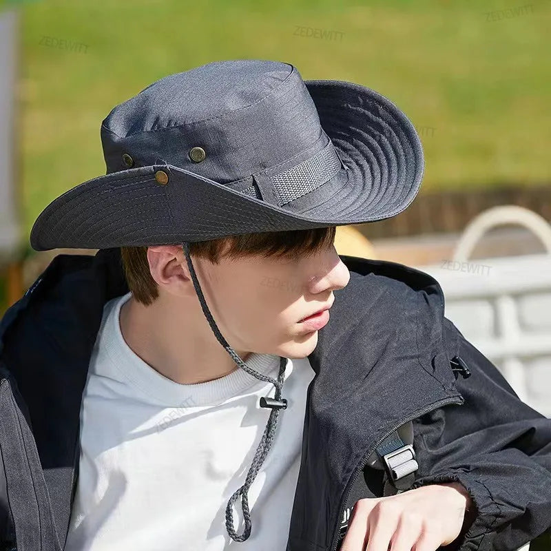 Wide Brim Sun Hat UPF 50+ | Fishing Hiking Cap Men Women