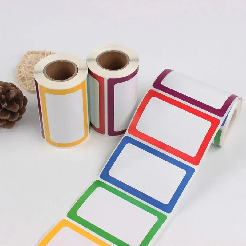 1 roll Waterproof Blank Self Adhesive Assorted Stickers Removable Label Stickers Name Tag Bottle File Document School Supplies Zpaxo