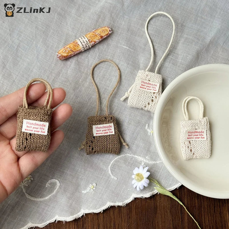 ▶Doll Simulation Knitting Shoulder Bag Crossbody Bag For 15-17cm Doll Mini Bags Plush Dolls Clothes Accessories Zpaxo