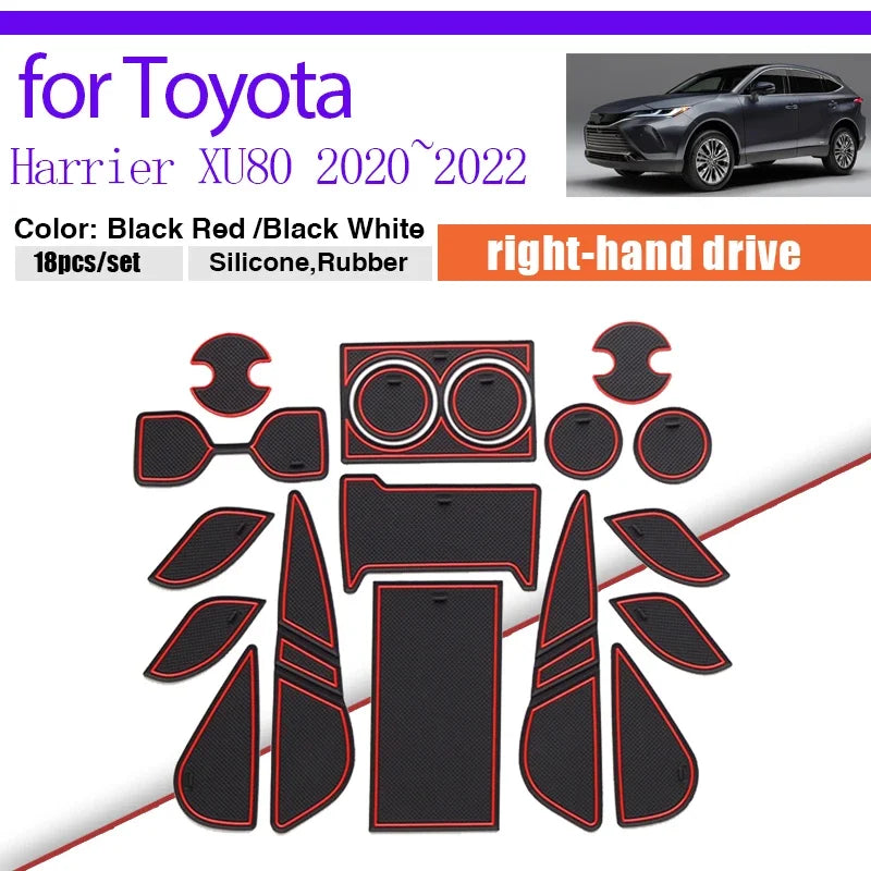 Car Door Groove Mat For Toyota HARRIER 80 Series Venza 2021 Door Slot Pads Modified Dust Pad Storage Pad Car Accessorie Zpaxo