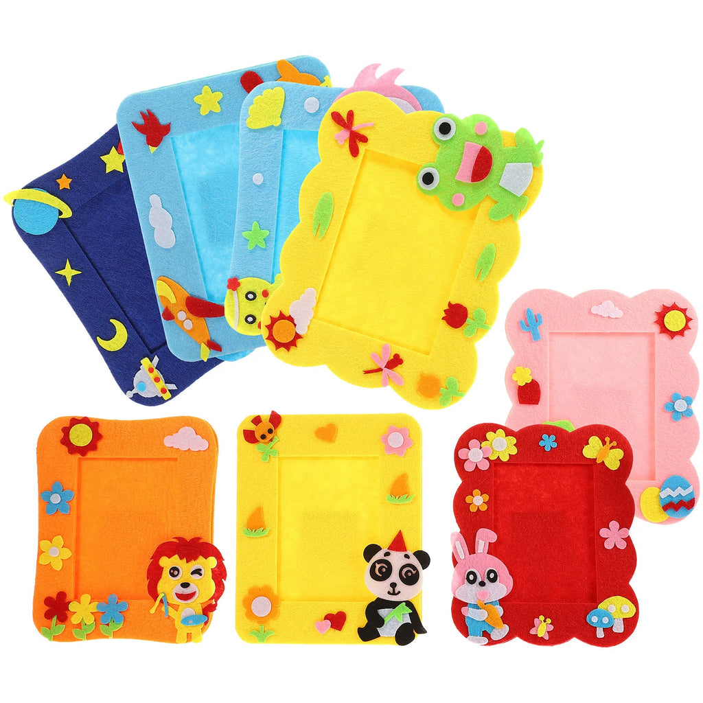 12Pcs DIY Picture Frame Craft Set Stable Desktop Photo Holders for Home Office Kids Creative Craft Projects Decoration