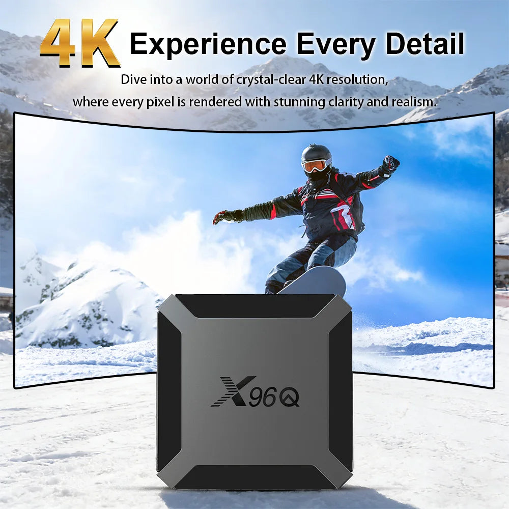 X96Q Android10 TV BOX Allwinner H313 Quad Core Chip Wifi 4K HDR Media Zpaxo