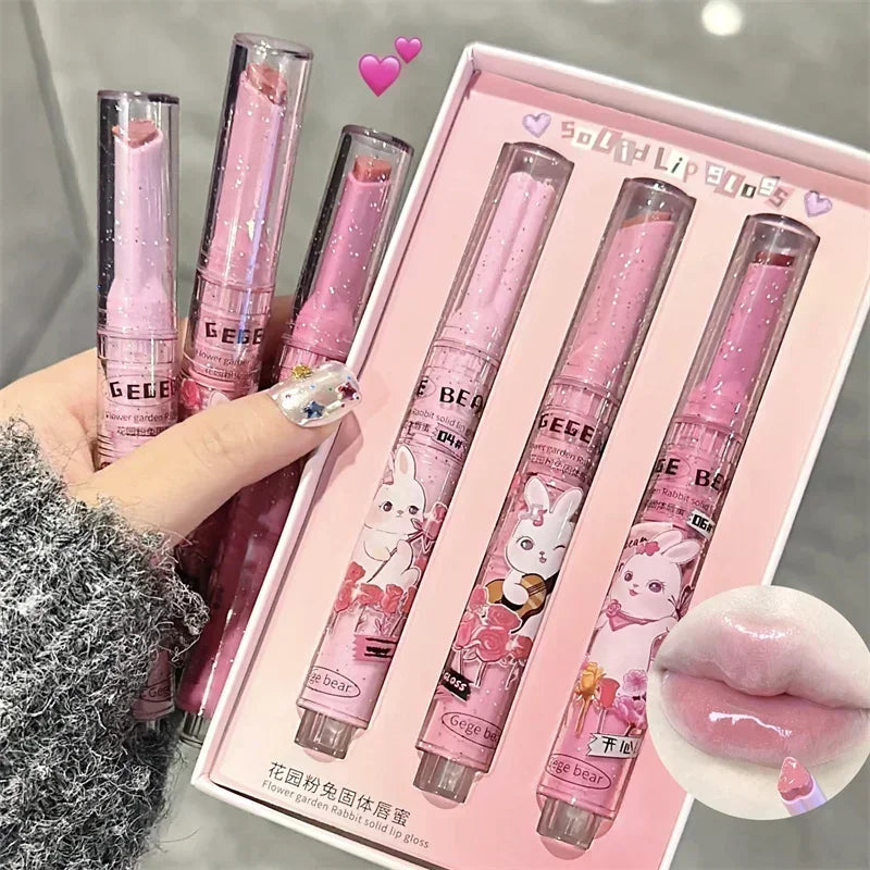Love Shape Jelly Lipstick Waterproof Non-stick Cup Mirror Solid Lip Gloss Clear Lasting Moisturizing Lip Stick Makeup Cosmetic Zpaxo