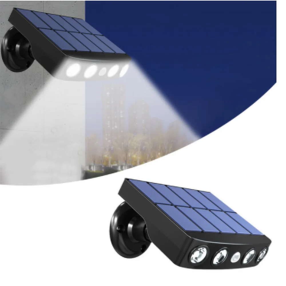 Outdoor Solar Wall Led Lights Motion Sensor Mount Waterproof Powered Zpaxo Black (white light)