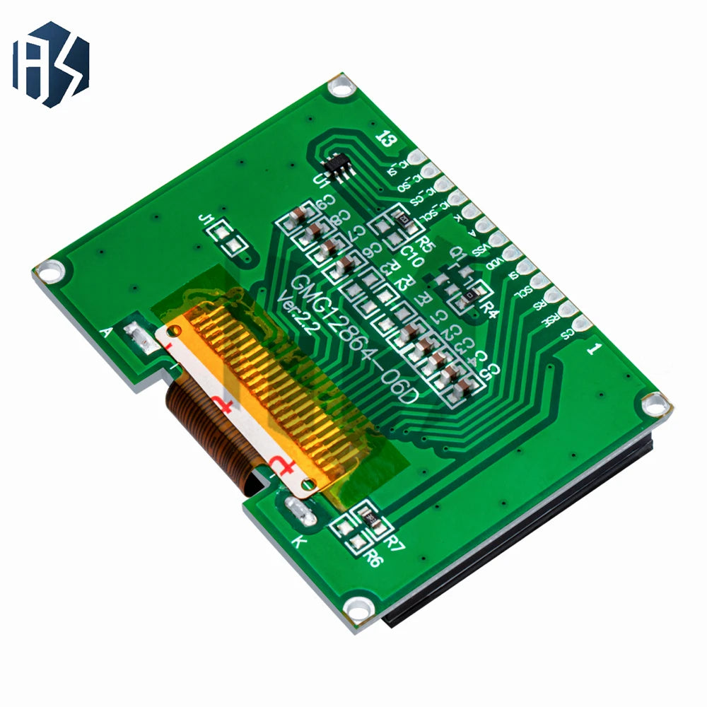 12864 LCD Module 12864-06D COG Dot Matrix Screen Chinese Font SPI Zpaxo