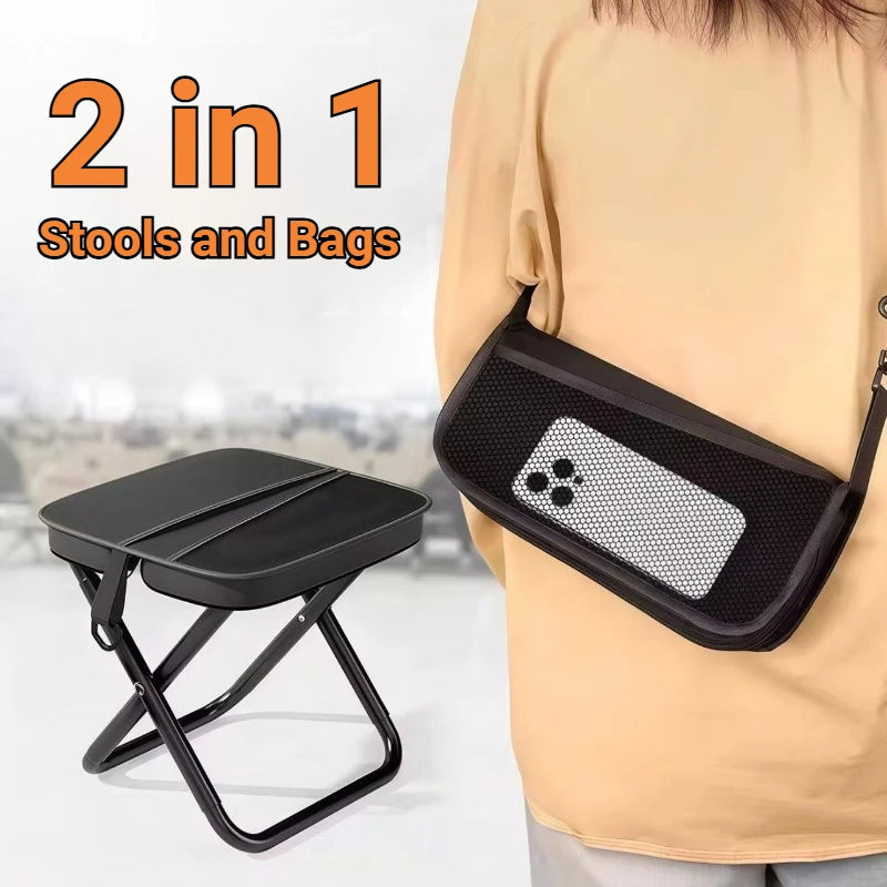 Home Low Stools, Outdoor Folding Stools, Hand in Hand with Bags, Mazha, Tourism, Camping, Fishing, Train Queues, Small Stools Zpaxo