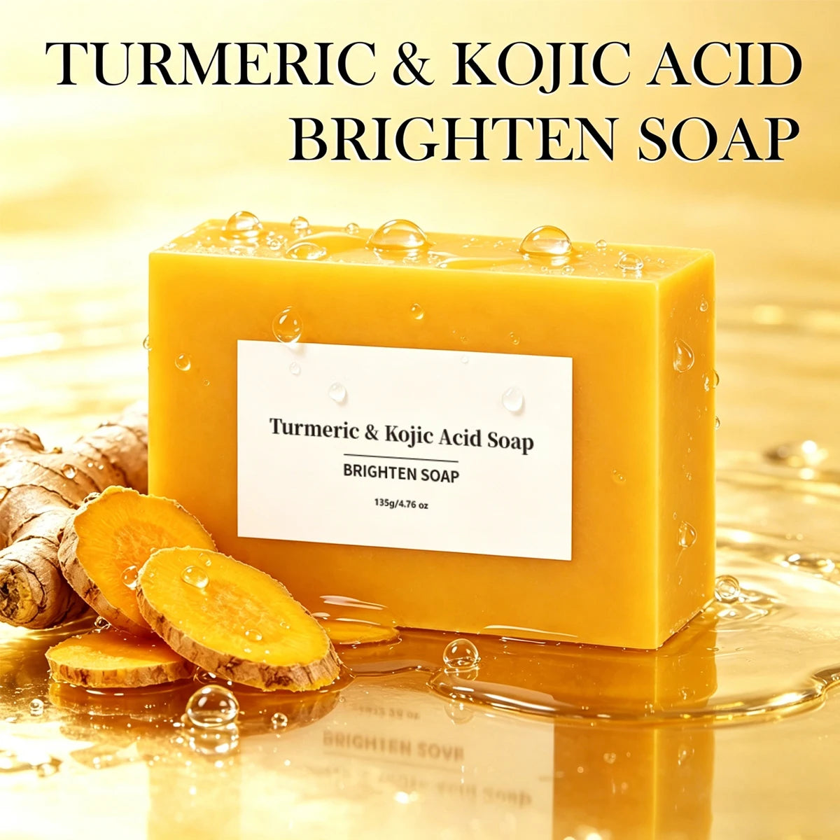 Turmeric Kojic Acid Soap – Brightening & Moisturizing Bar Handmade Soap Bar Zpaxo