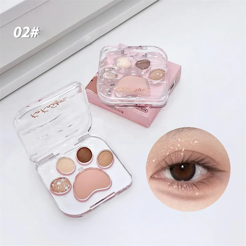 Cute Natural Eye Shadow Palette Glitter Eyeshadow Blusher Long Zpaxo 02