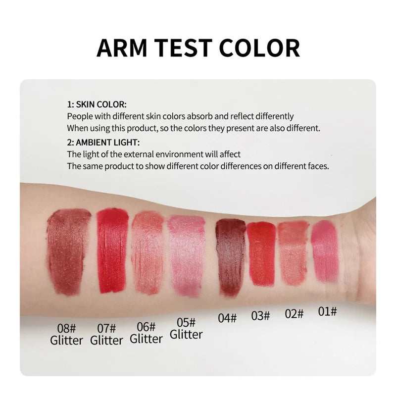 Water Glossy Mirror Lipstick Lasting Moisturizing Lip Balm Glitter Pearl Solid Lip Gloss Sexy Red Brown Non-Stick Cup Lip Tint Zpaxo