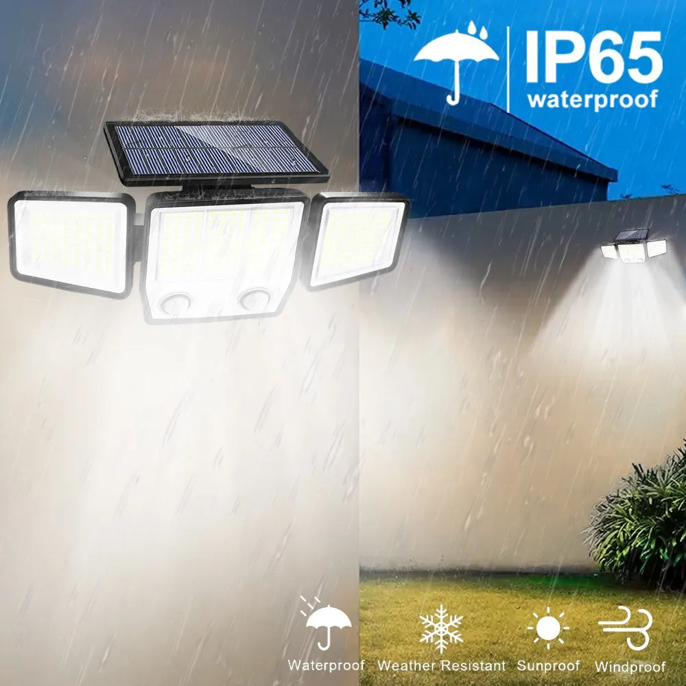 236/366LED Solar Motion Sensor Lights Outdoor Waterproof Solar Floodlight Wall Light 3 Mode Solar Security Lights Garden Yard P Zpaxo