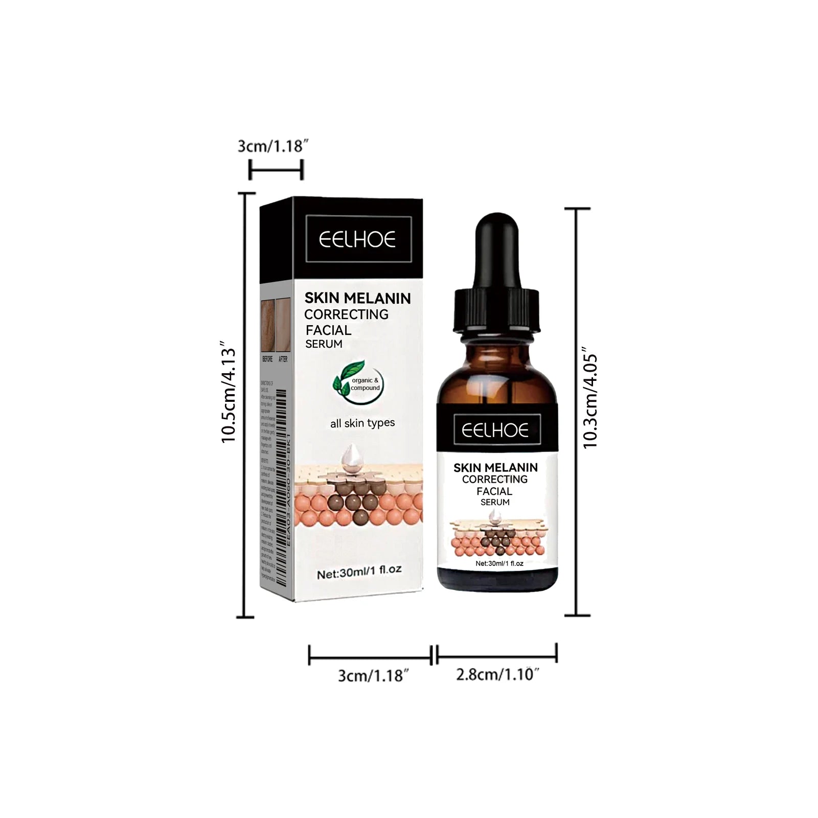 Melanin Correcting Facial Serum Fade Dark Spots Anti Freckle Lightening Pigment Blemish Niacinamide Brightening Face Serum Zpaxo