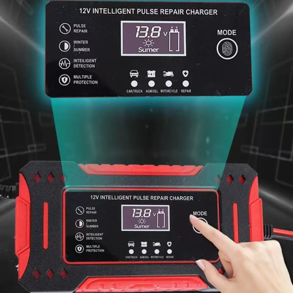 6A Output Intelligent Car Battery Charger Pulse Repair Special Lead-Acid Battery Repair LCD Display Zpaxo