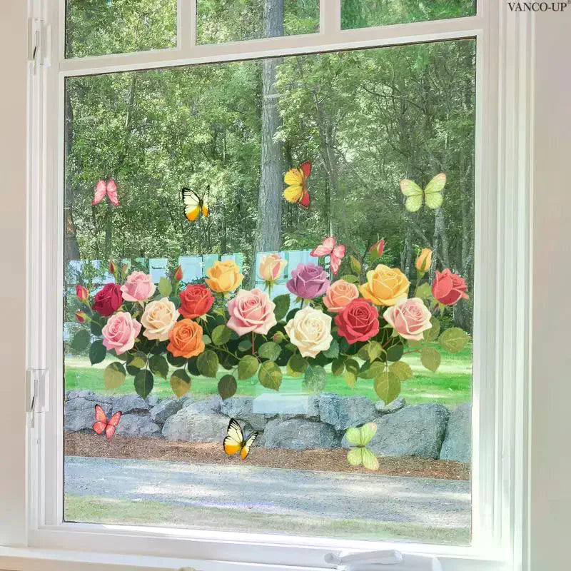 Waterproof 3D Tulip Window Sticker Static Cling Floral Decal Home Zpaxo