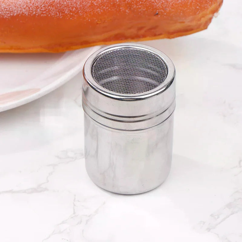 Kitchen Cake BBQ KitchTools Stainless Steel Coffee Shaker Cocoa Chocolate Flour Powdered Sugar Sieve Filters With Lid 1Pc Zpaxo