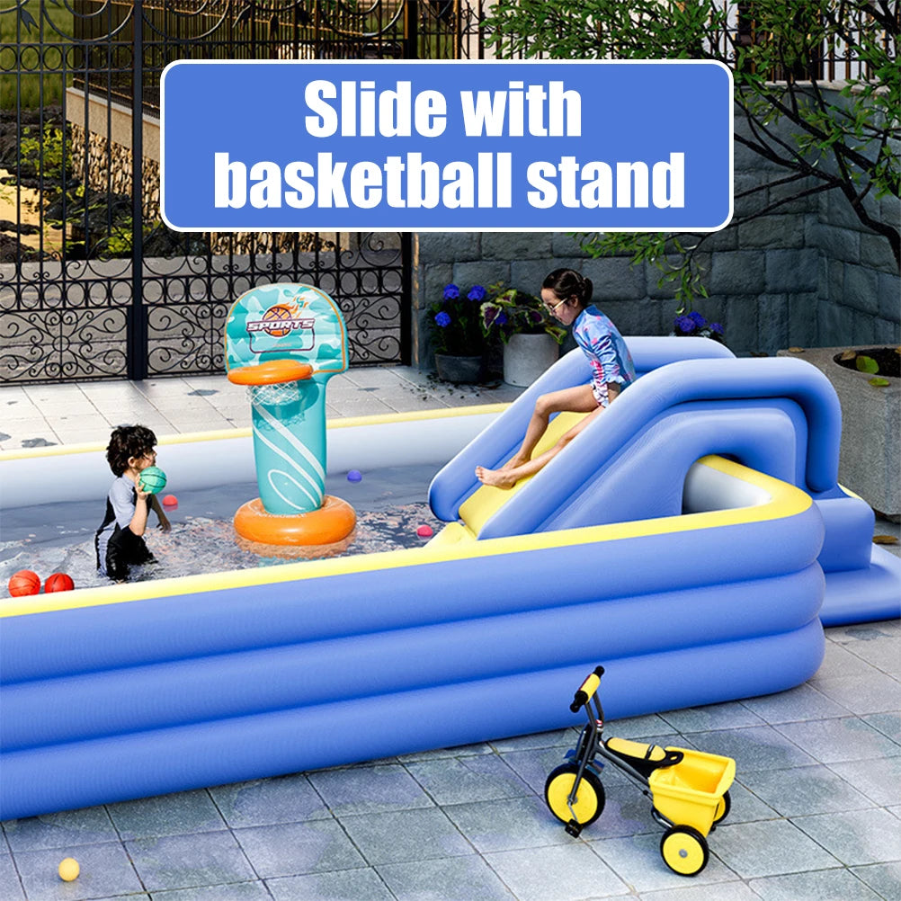 Climbing Wall Water Slide Inflatable Water Slide Children Kids Summer Fun Compact Inflatable Park Outdoor Dabble Water Slide Zpaxo