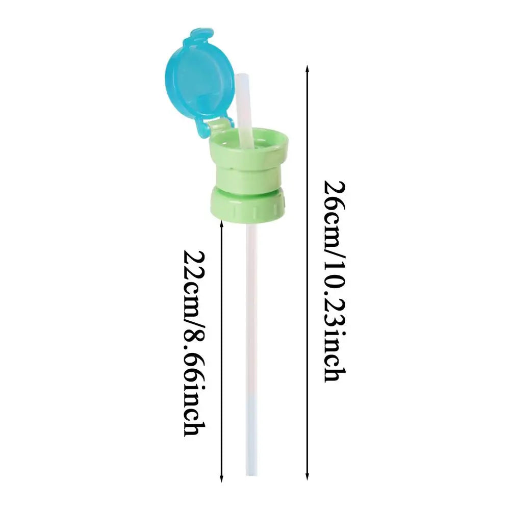 1PC Water Bottle Caps Spill Proof Juice Soda Water Bottle Twist Cover Caps With Straw Safe Drink Sippy Caps Feeding Drinkware Zpaxo Green