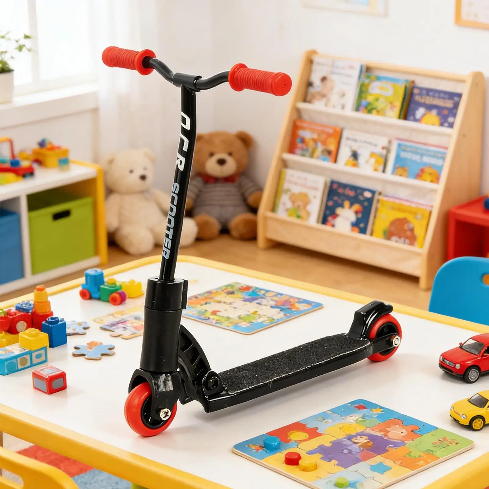 Finger Scooter Foldable Tabletop Decoration Cute Finger Scooter Toy For Kids Teens Adults Collectors Home Office Bedroom Study Zpaxo