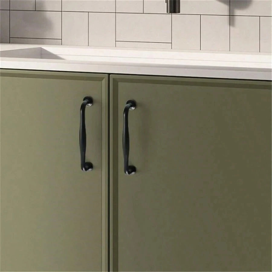 1/2Pcs Black Cabinet Handles Aluminum Alloy Cabinet Pulls Drawer Knobs for Kitchen Bathroom Closet Cupboard Wardrobe Hardware Zpaxo