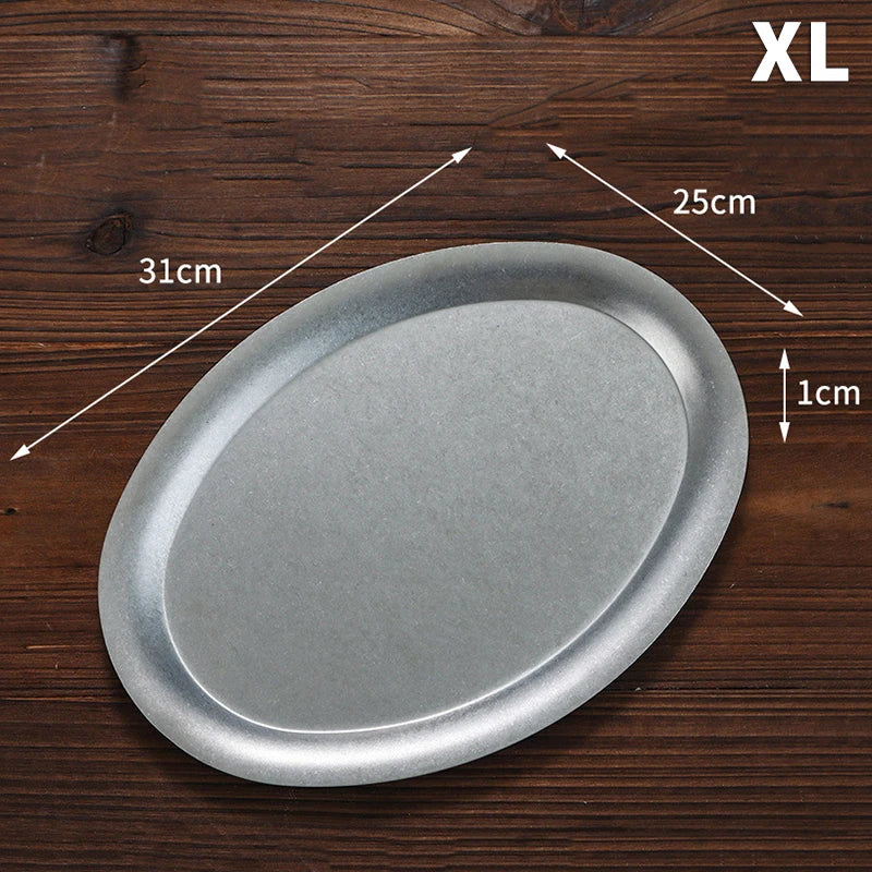 Multi-size 304 Stainless Steel Oval Fish Plates Household Food Dinner