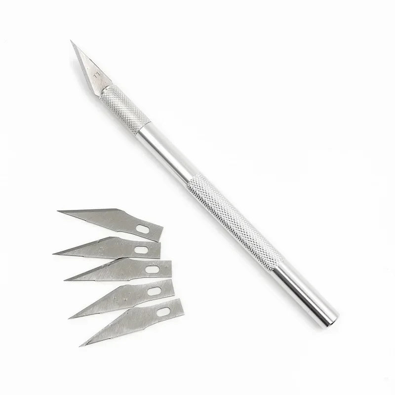 Non-Slip Metal Scalpel Knife Tools Kit Cutter Engraving Craft knives +5pcs Blades #11 for Mobile Phone PCB DIY Repair Hand Tools Zpaxo