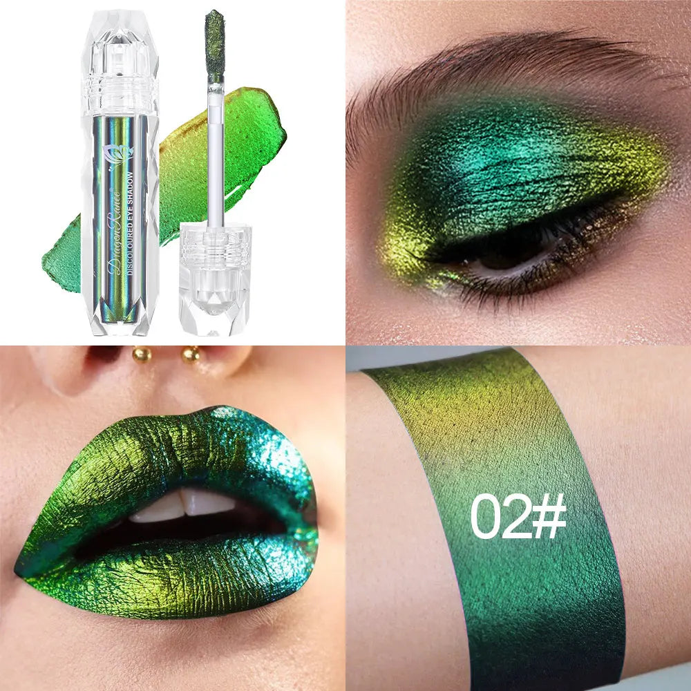 Chameleon Metal Lip Gloss Liquid Lipstick Brightening Long-Lasting Lip Gloss Multi-Color Long-Lasting Moisturizing Non-Stick Cup Zpaxo 02Dr9006