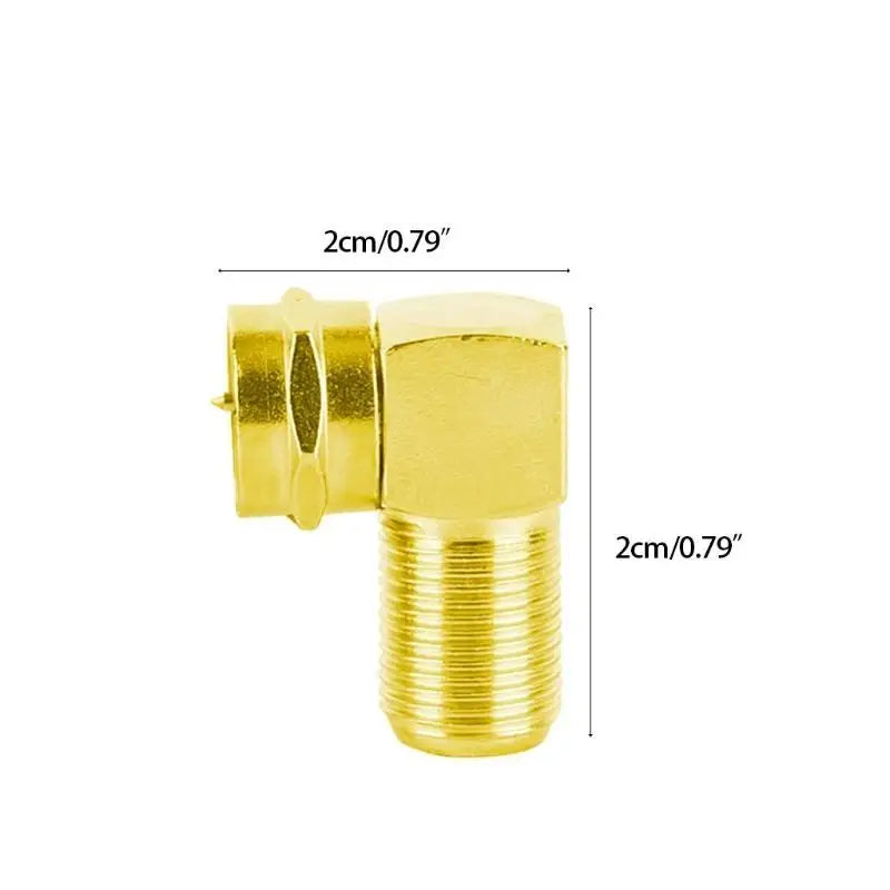 652F 90 Degree Coaxial Connector F-Type Coax Adapter Male to Female Zpaxo