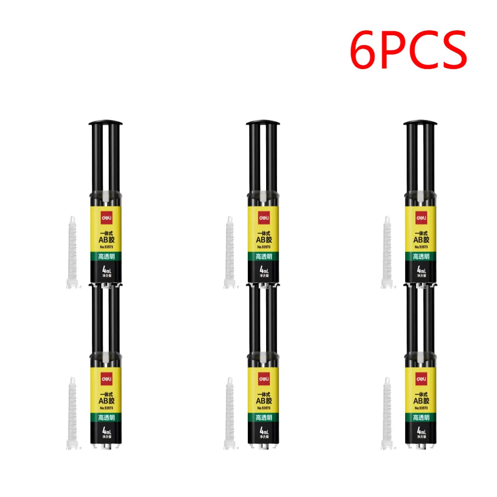 1-10pcs Epoxy Resin AB Glue 2 Minutes Curing Firm Long-lasting Reliable Adhesive Super Liquid Glue Waterproof Repair Glue for Gl Zpaxo 4ml 6PCS