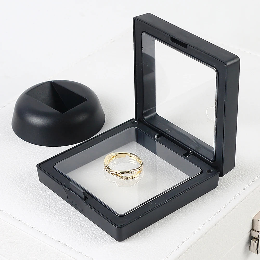 5Pcs Floating Display Case Frame Ring Necklace Earring Packaging Box Jewelry Coin Display Stand Holder Zpaxo