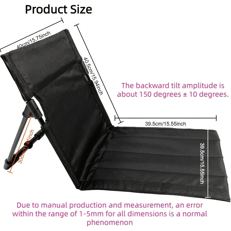 Outdoor Camping Backrest Chair Lightweight Foldable Park Leisure