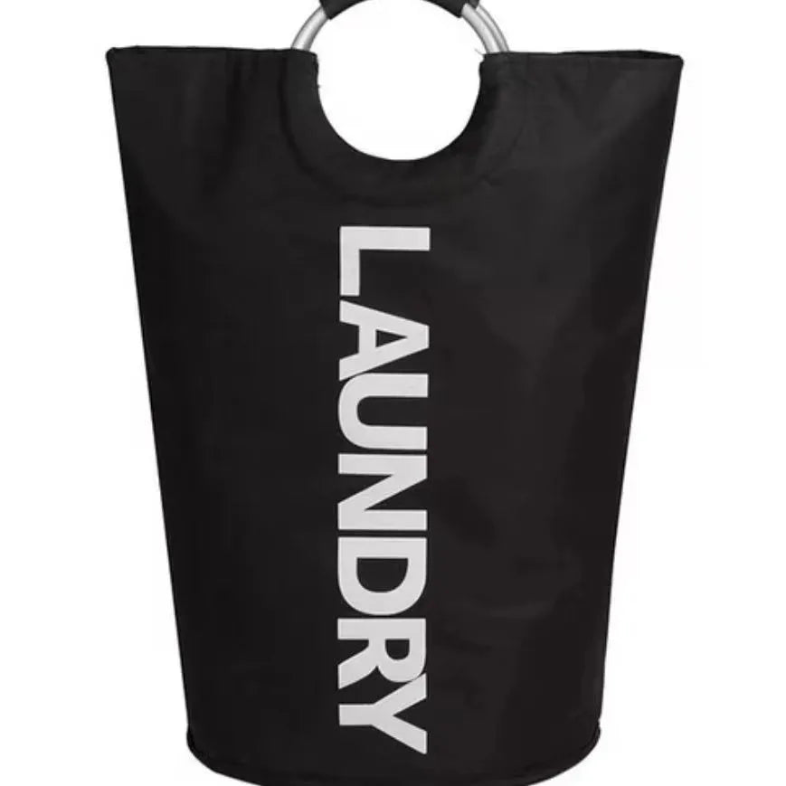 Extra-Large Waterproof Laundry Basket with Padded Handle - Foldable, Multi-Purpose Storage for Bathroom, Laundry Room, Balcony Zpaxo black