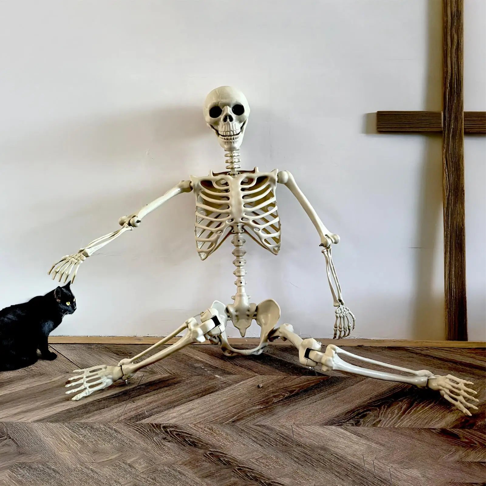 Halloween Skeleton 90cm Halloween Human Shape Posable Human Shape Bones Halloween Herror Decorations Haunted House Horror Props Zpaxo