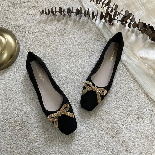 Super Large Size 44 45 46 Flat Shoes for Women 2023 French Spring/Summer New Black Shallow Mueller Shoes Ladies Women Shoes Zpaxo Black 32