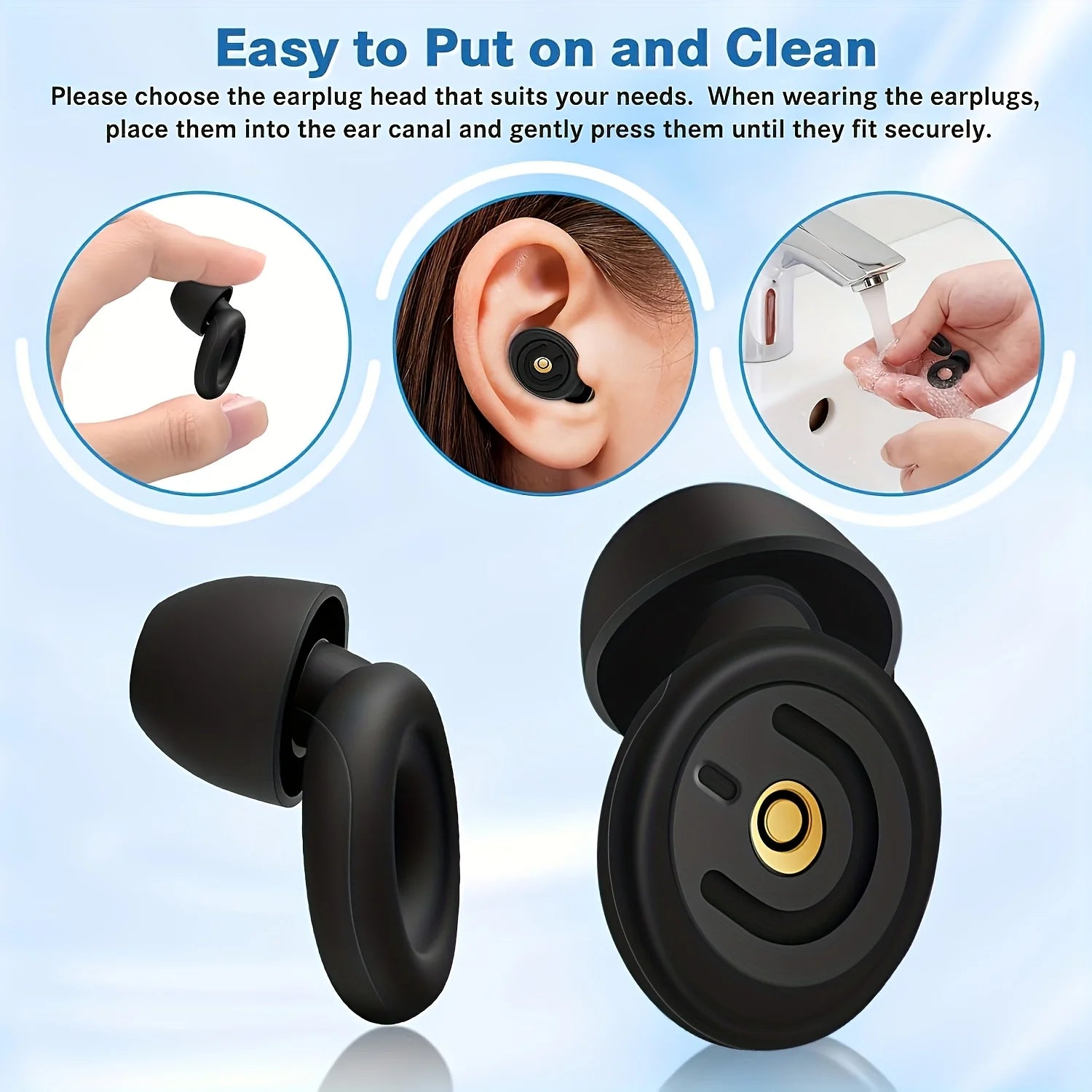 Pair Upgraded 2026 Noise-canceling Earplugs Reusable Storage Case
